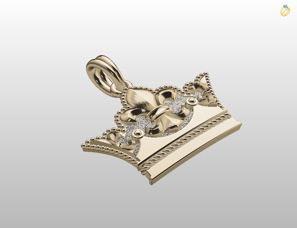 Crown Pendant 3D print model_11