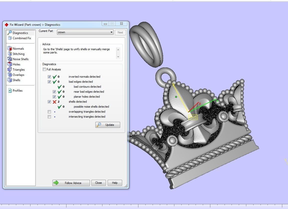 Crown Pendant 3D print model_6