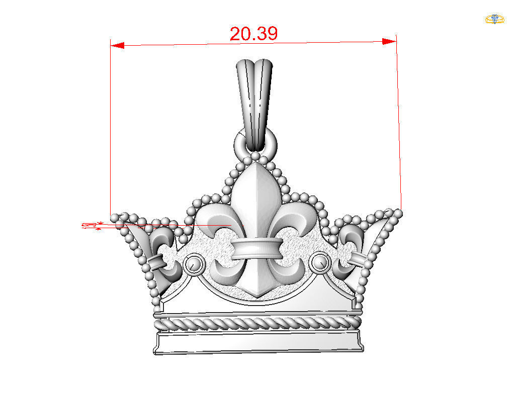 Crown Pendant 3D print model_5