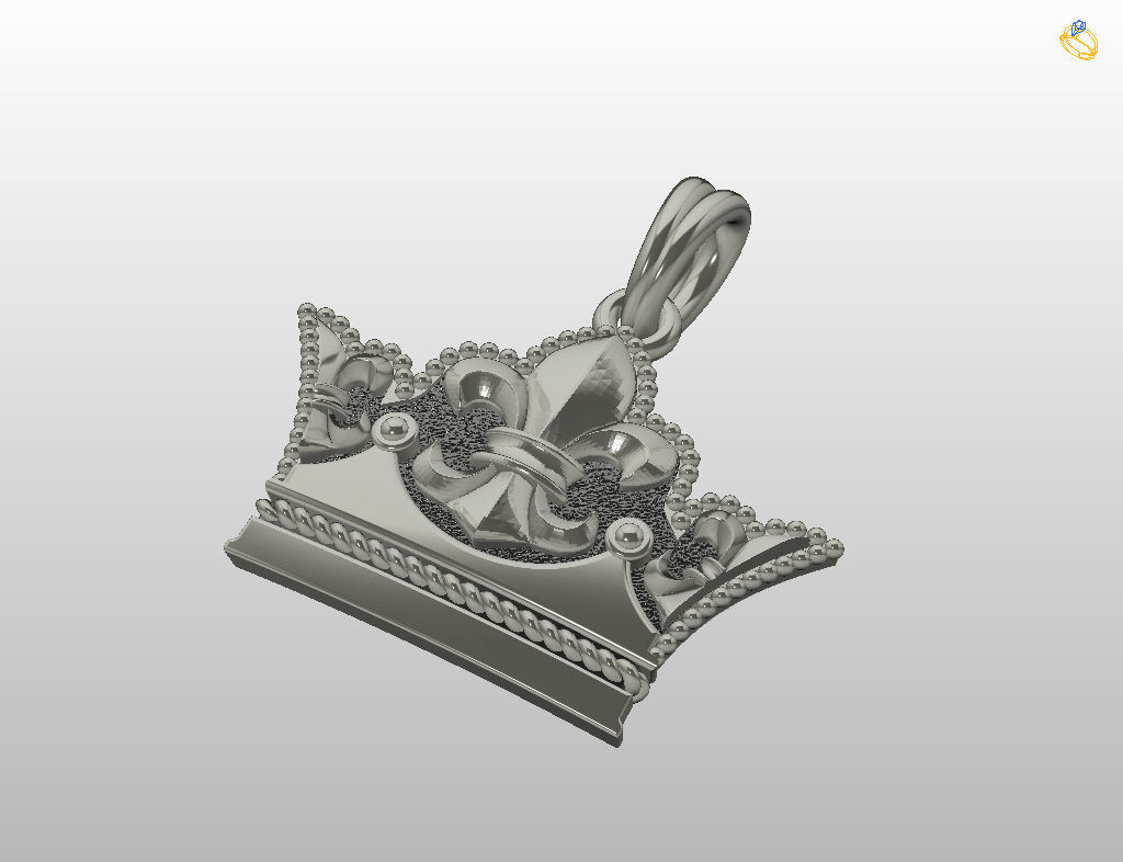 Crown Pendant 3D print model_17