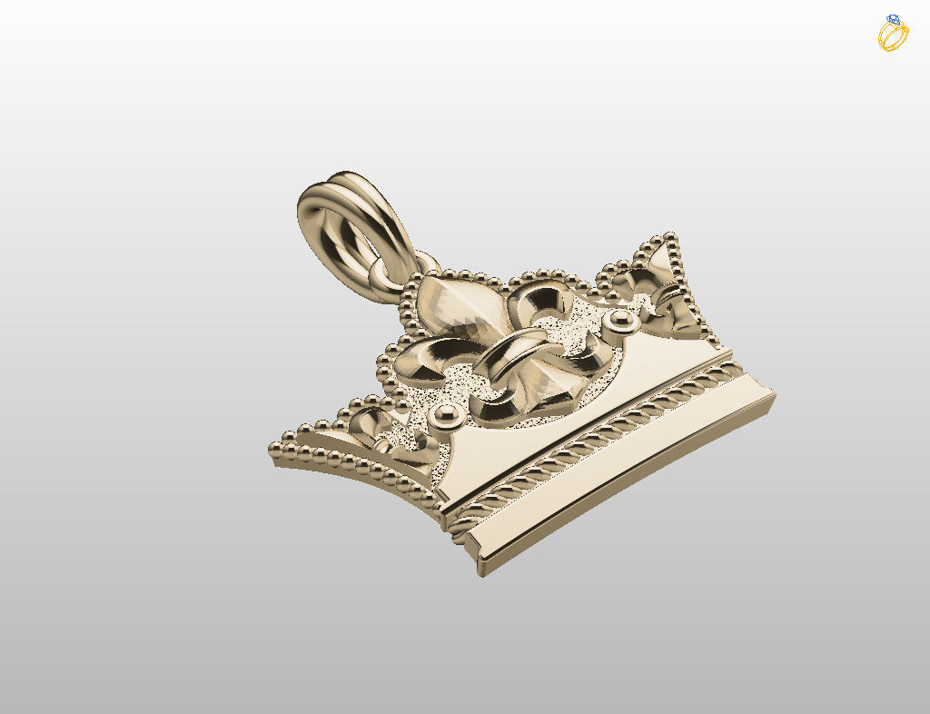 Crown Pendant 3D print model_14