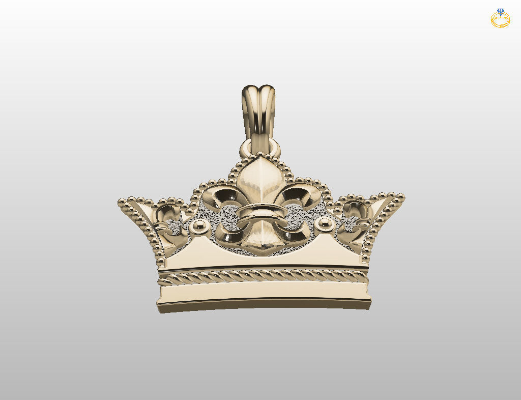 Crown Pendant 3D print model_9