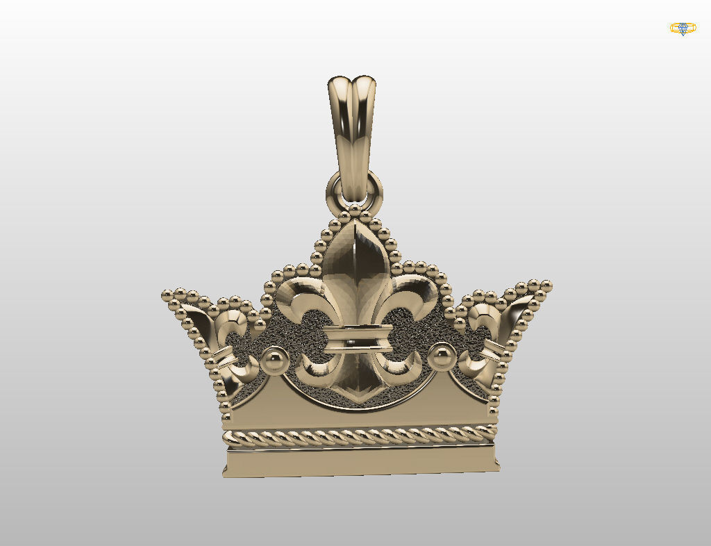 Crown Pendant 3D print model_10