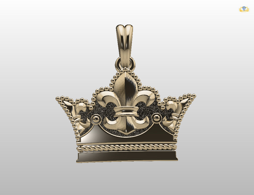 Crown Pendant 3D print model_8