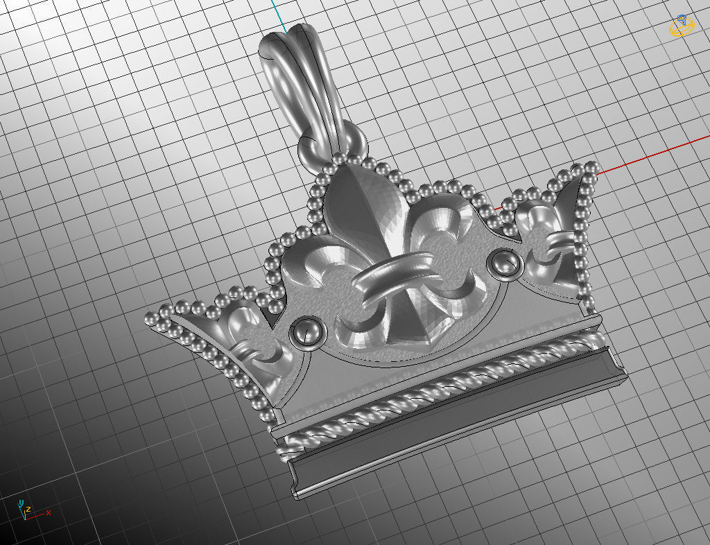 Crown Pendant 3D print model_25