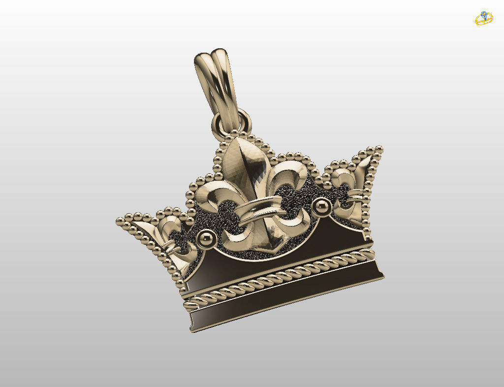 Crown Pendant 3D print model_7