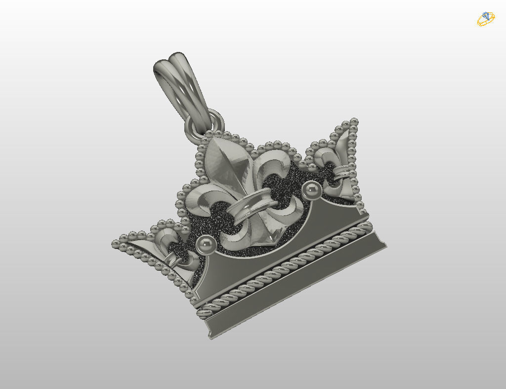 Crown Pendant 3D print model_3