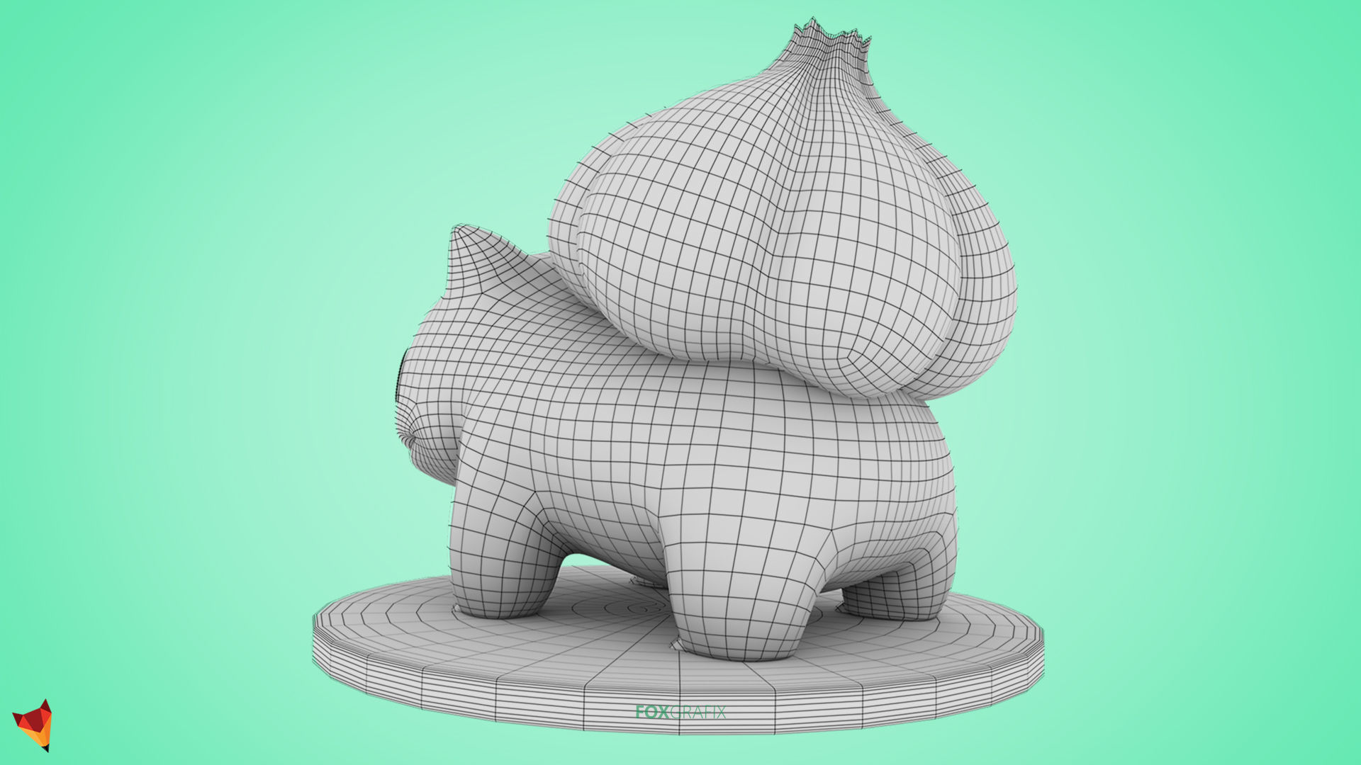 Bulbasaur Pokemon  Low-poly 3D model_10