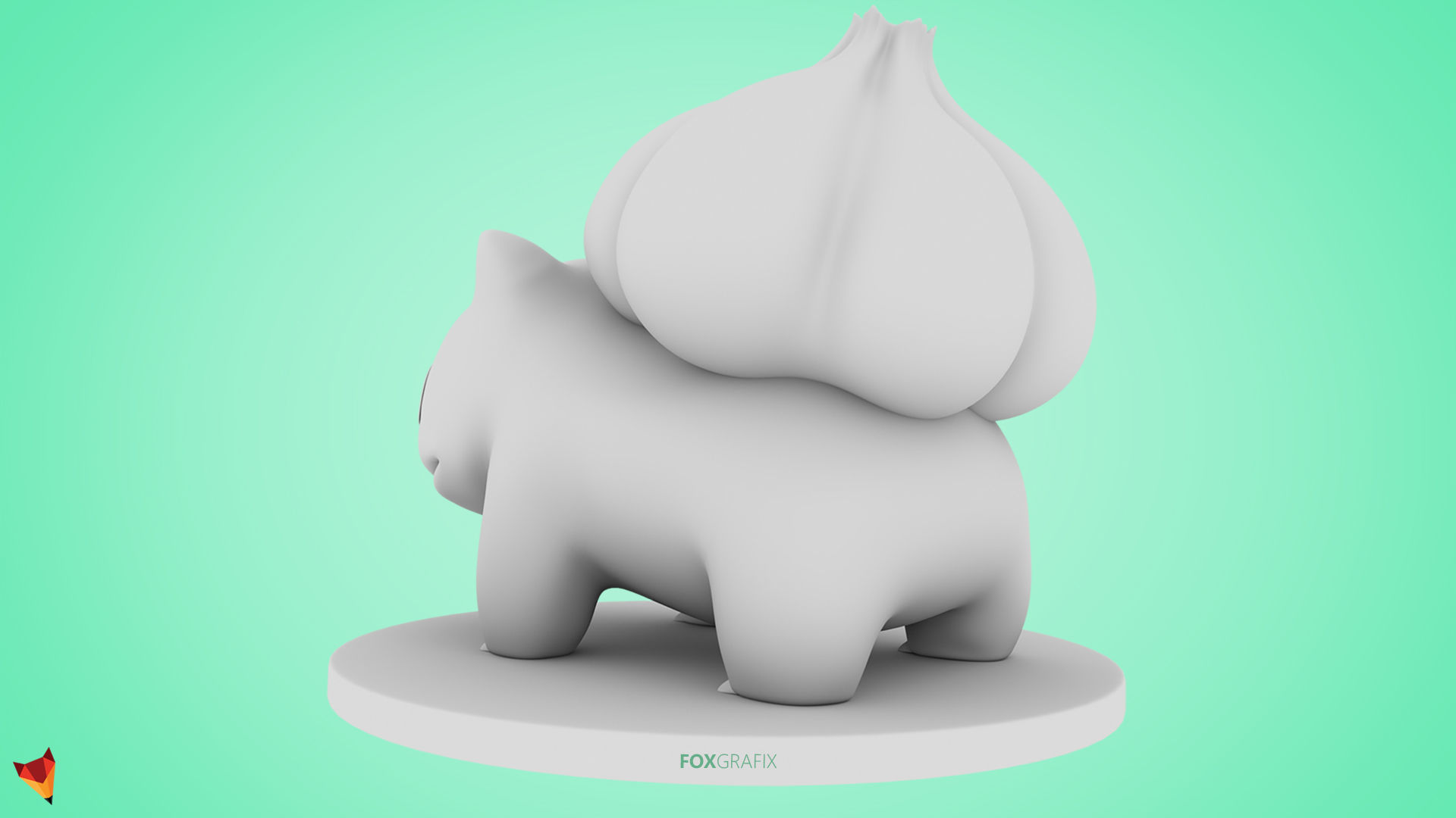 Bulbasaur Pokemon  Low-poly 3D model_9