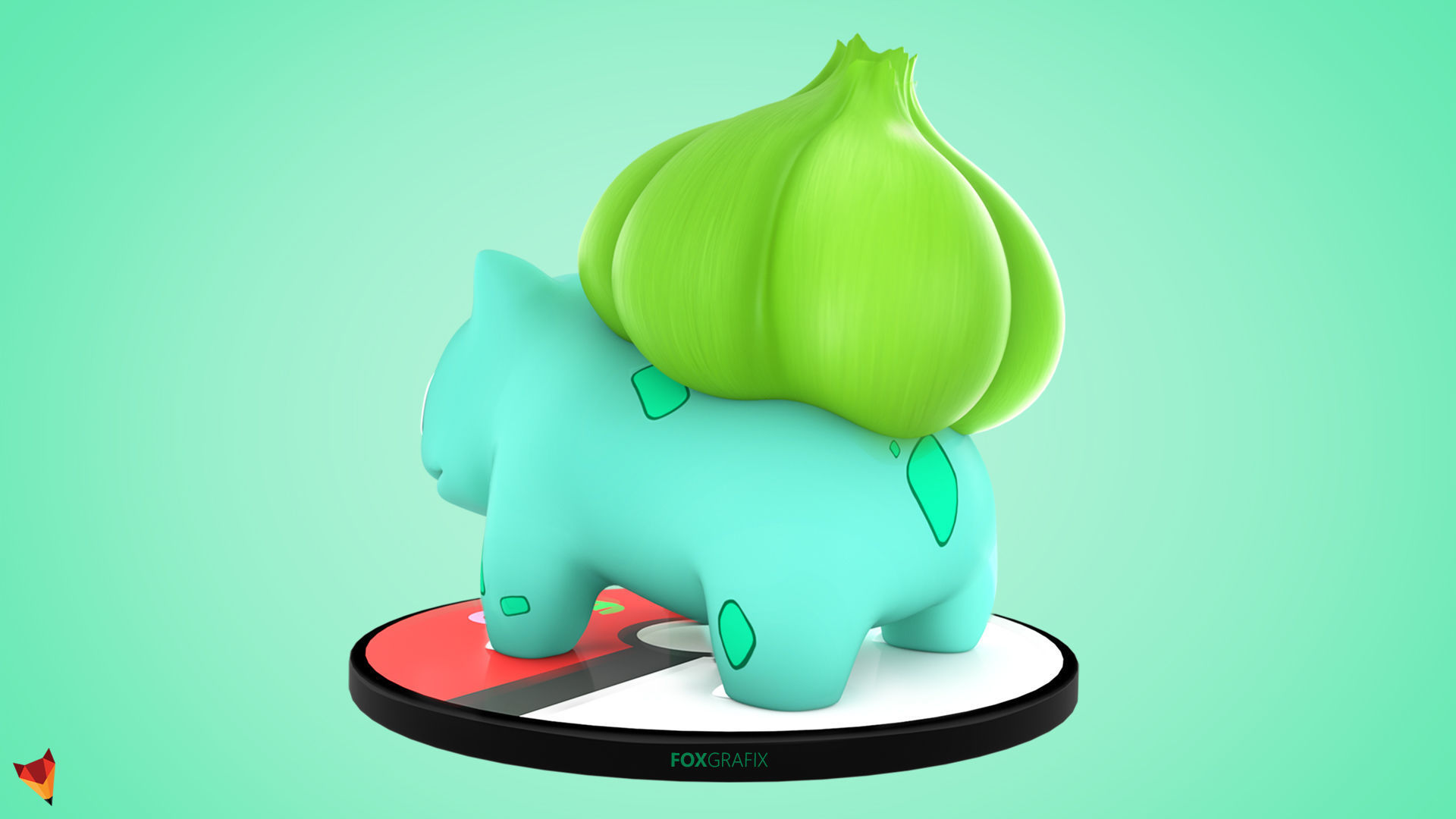 Bulbasaur Pokemon  Low-poly 3D model_4