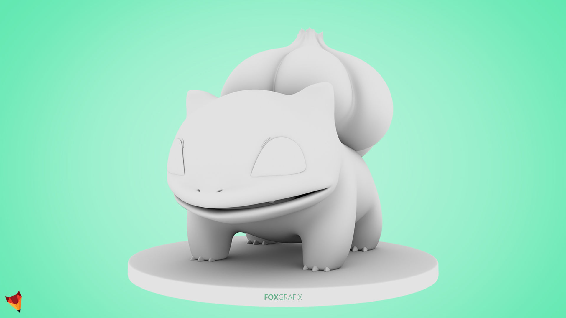 Bulbasaur Pokemon  Low-poly 3D model_7