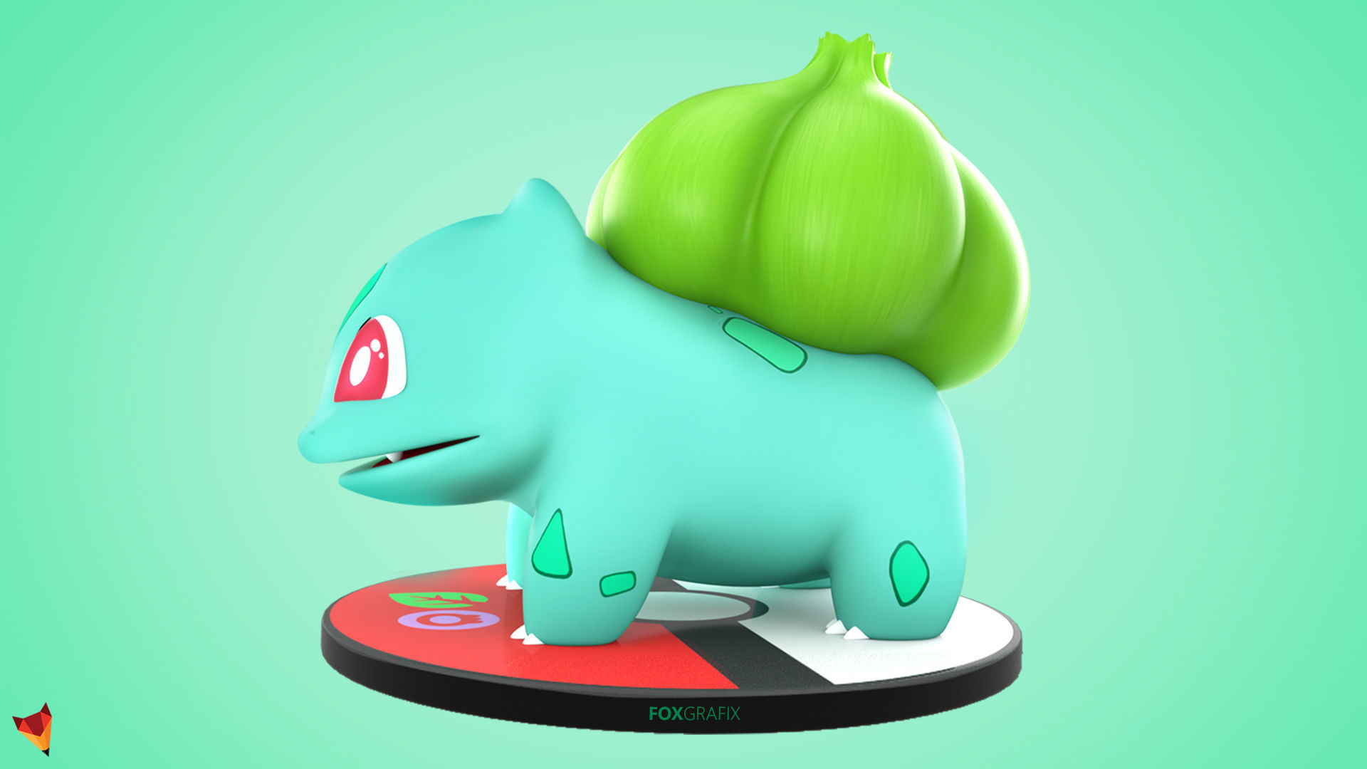Bulbasaur Pokemon  Low-poly 3D model_3