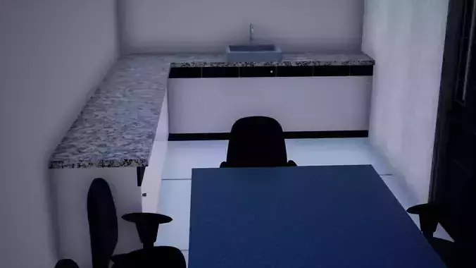Renders room with table and chairs
