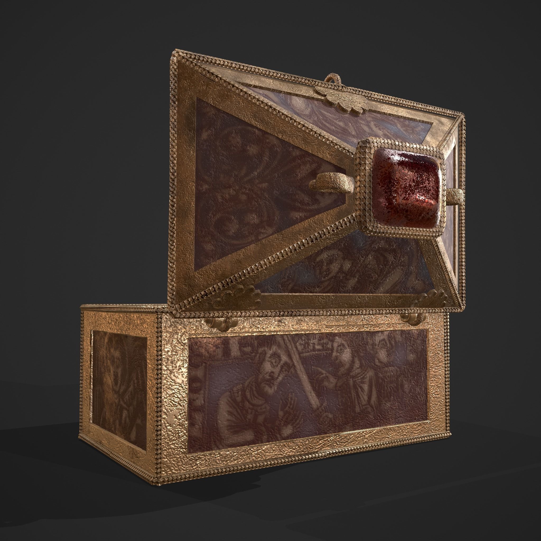 Medieval Charm Box  Low-poly 3D model_9