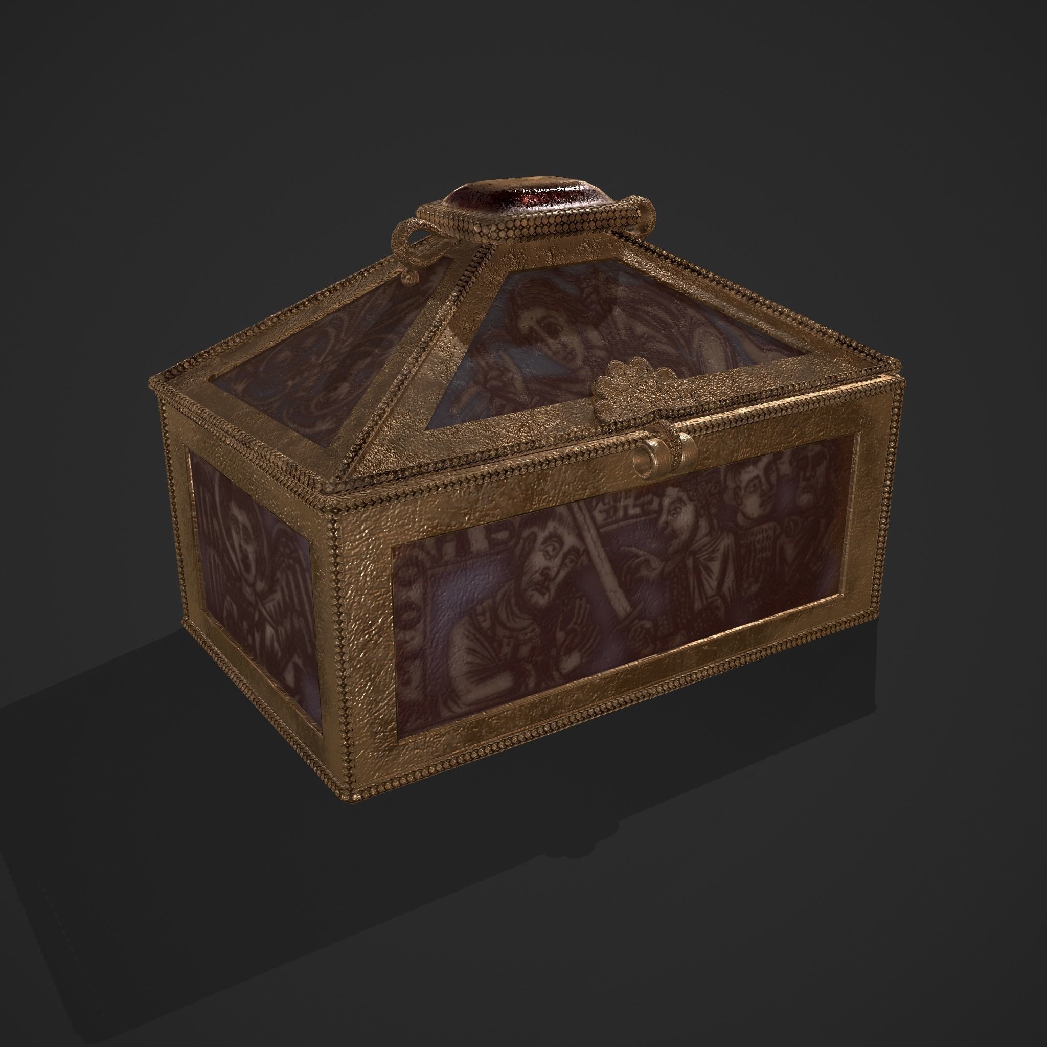 Medieval Charm Box  Low-poly 3D model_5