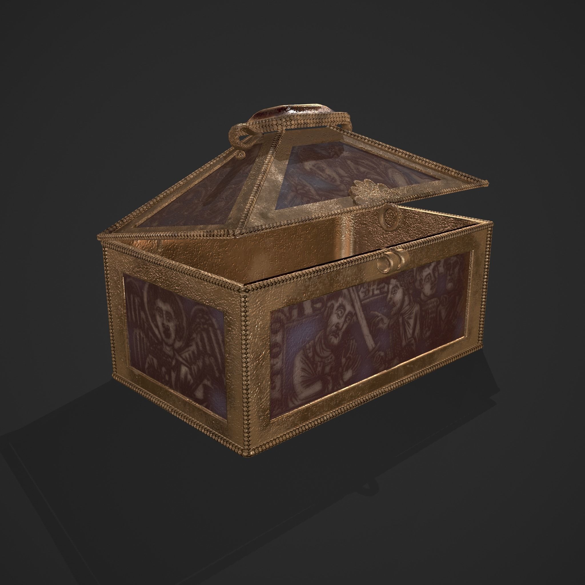 Medieval Charm Box  Low-poly 3D model_6