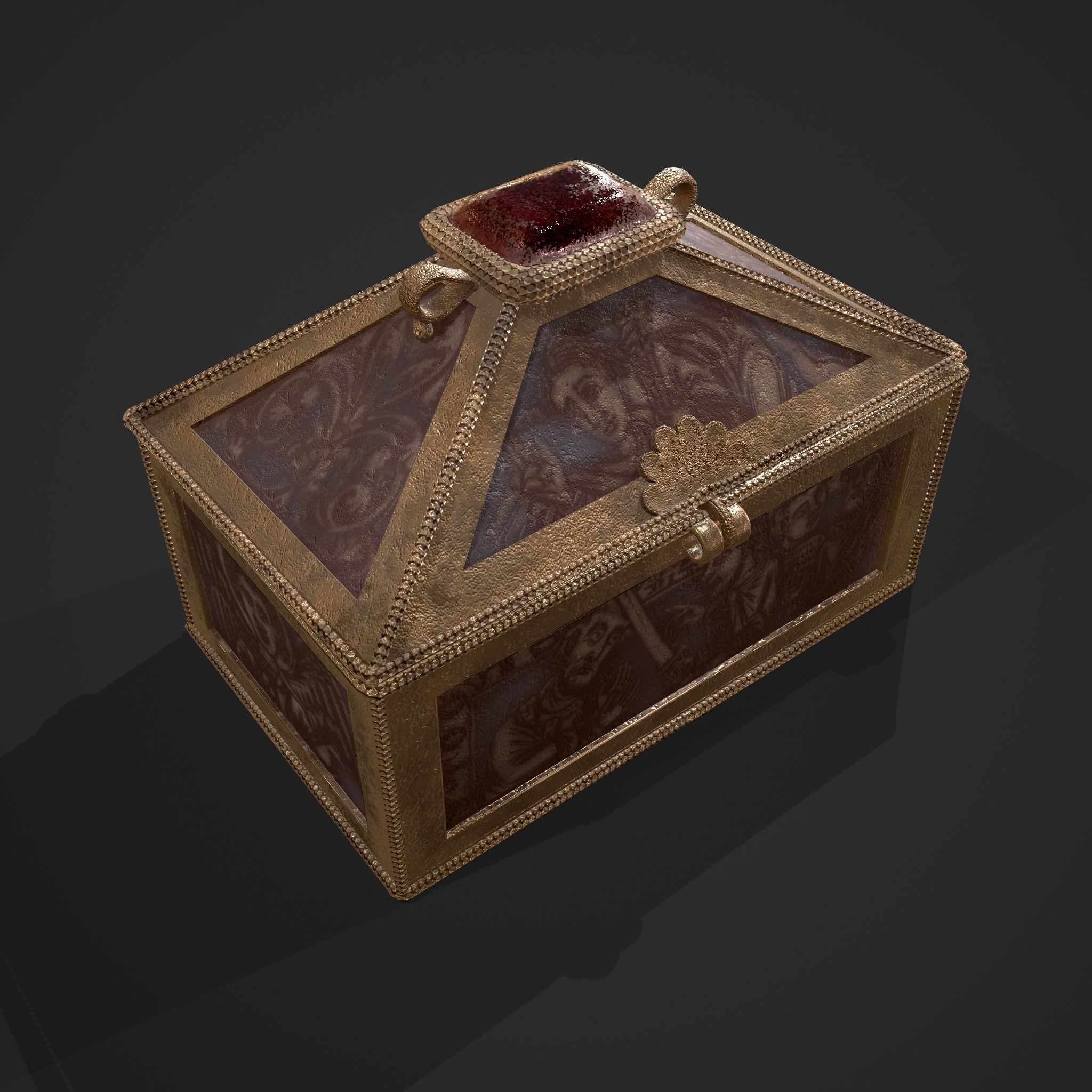 Medieval Charm Box  Low-poly 3D model_13