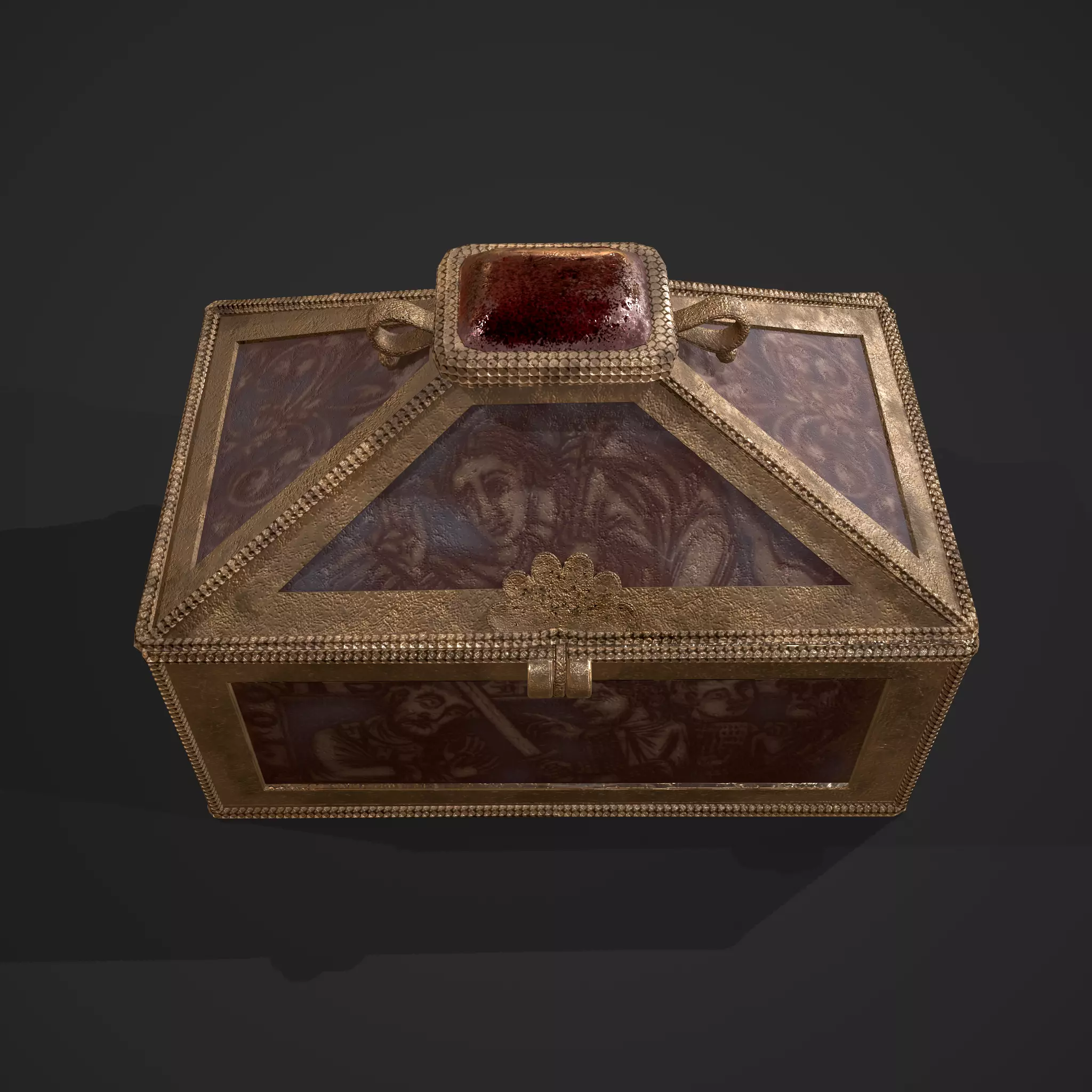 Medieval Charm Box  Low-poly 3D model_0