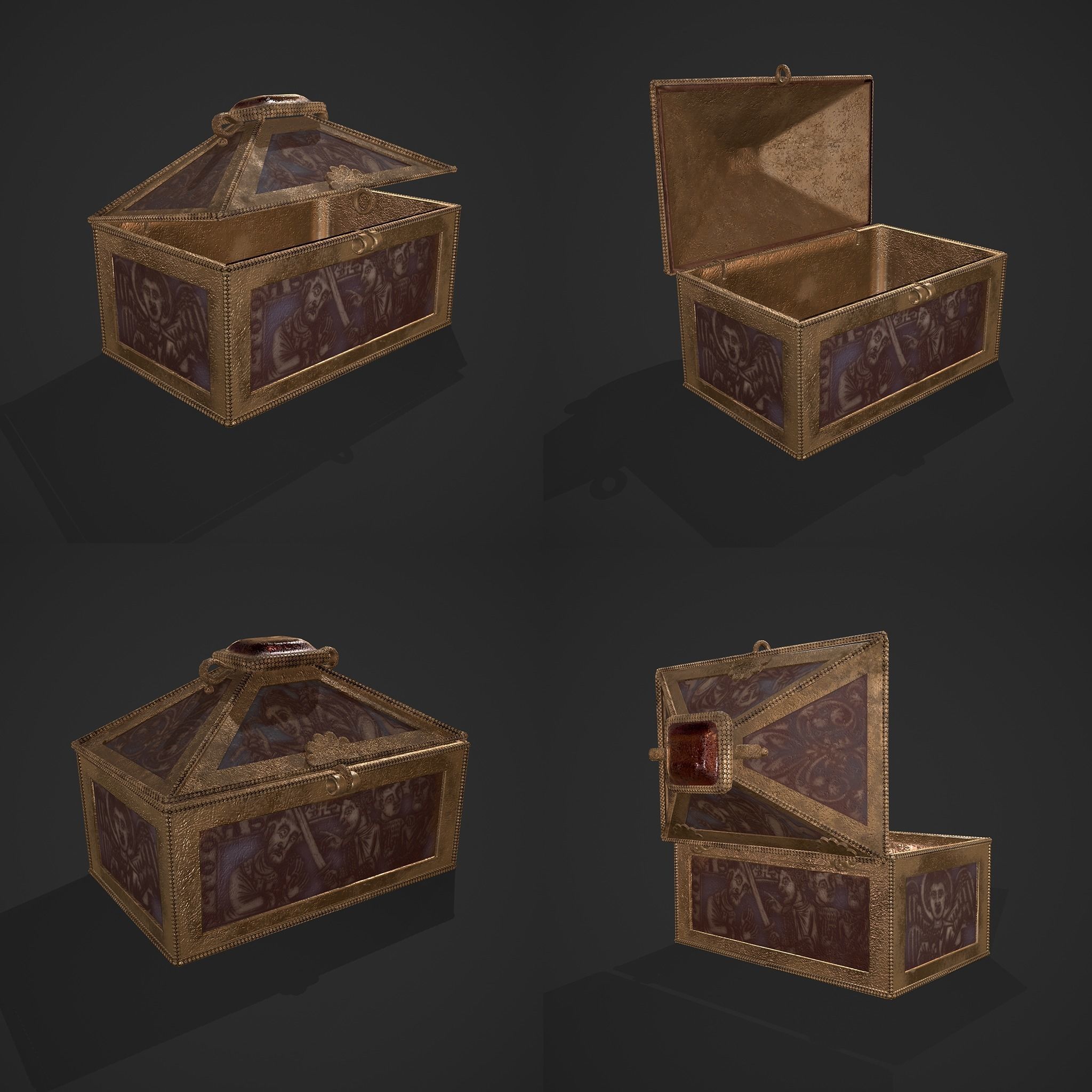 Medieval Charm Box  Low-poly 3D model_3