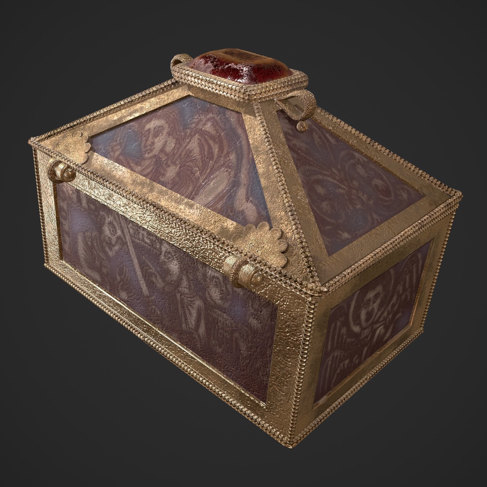 Medieval Charm Box  Low-poly 3D model_36