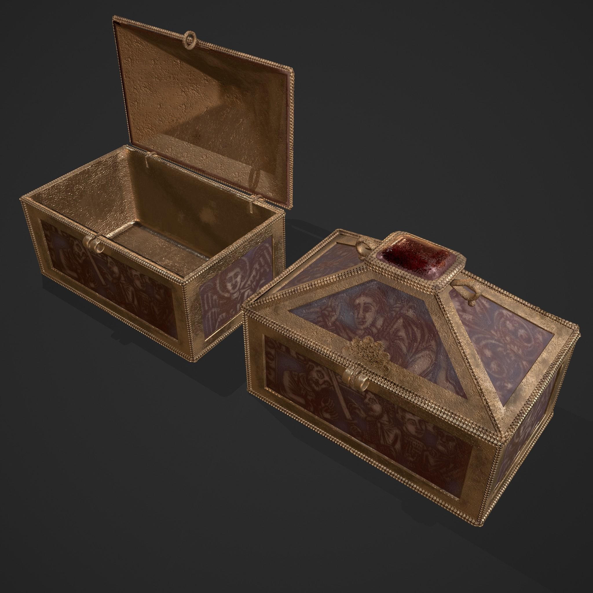 Medieval Charm Box  Low-poly 3D model_2