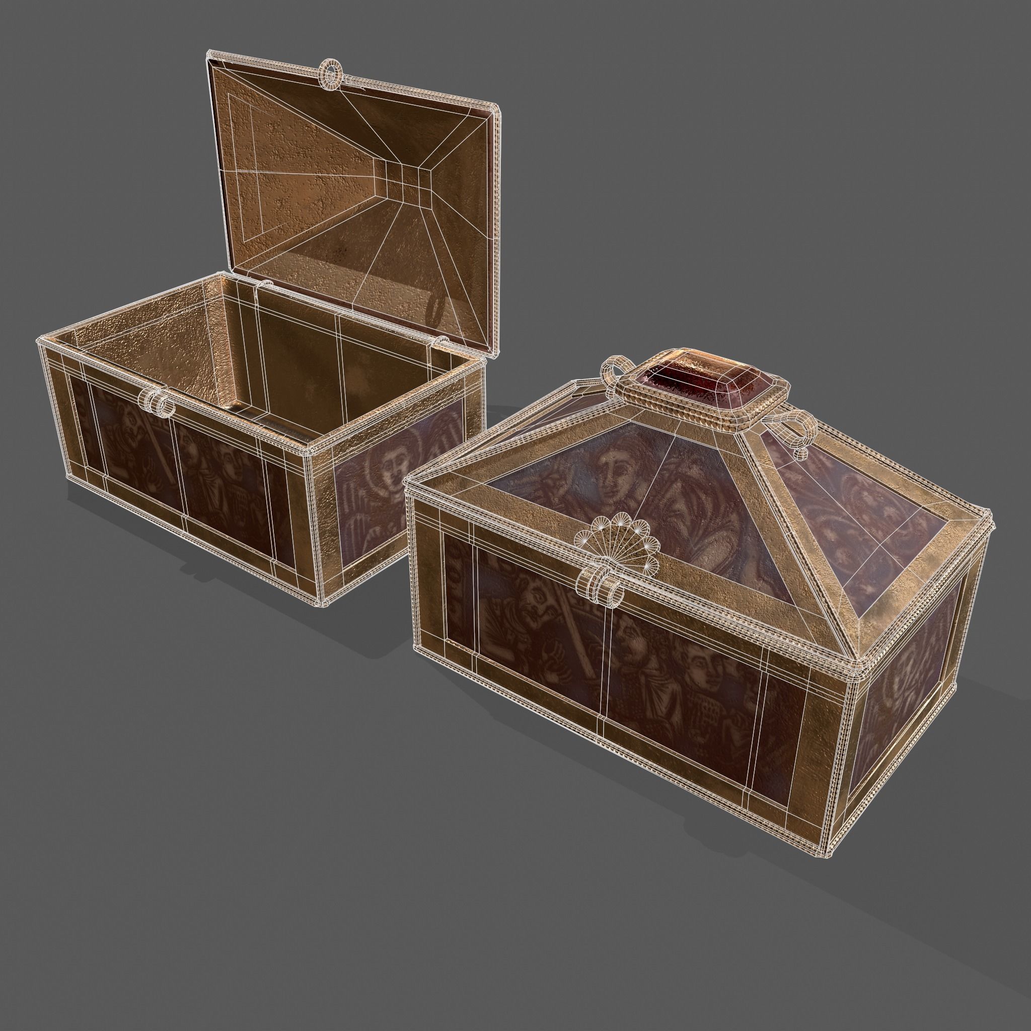 Medieval Charm Box  Low-poly 3D model_38