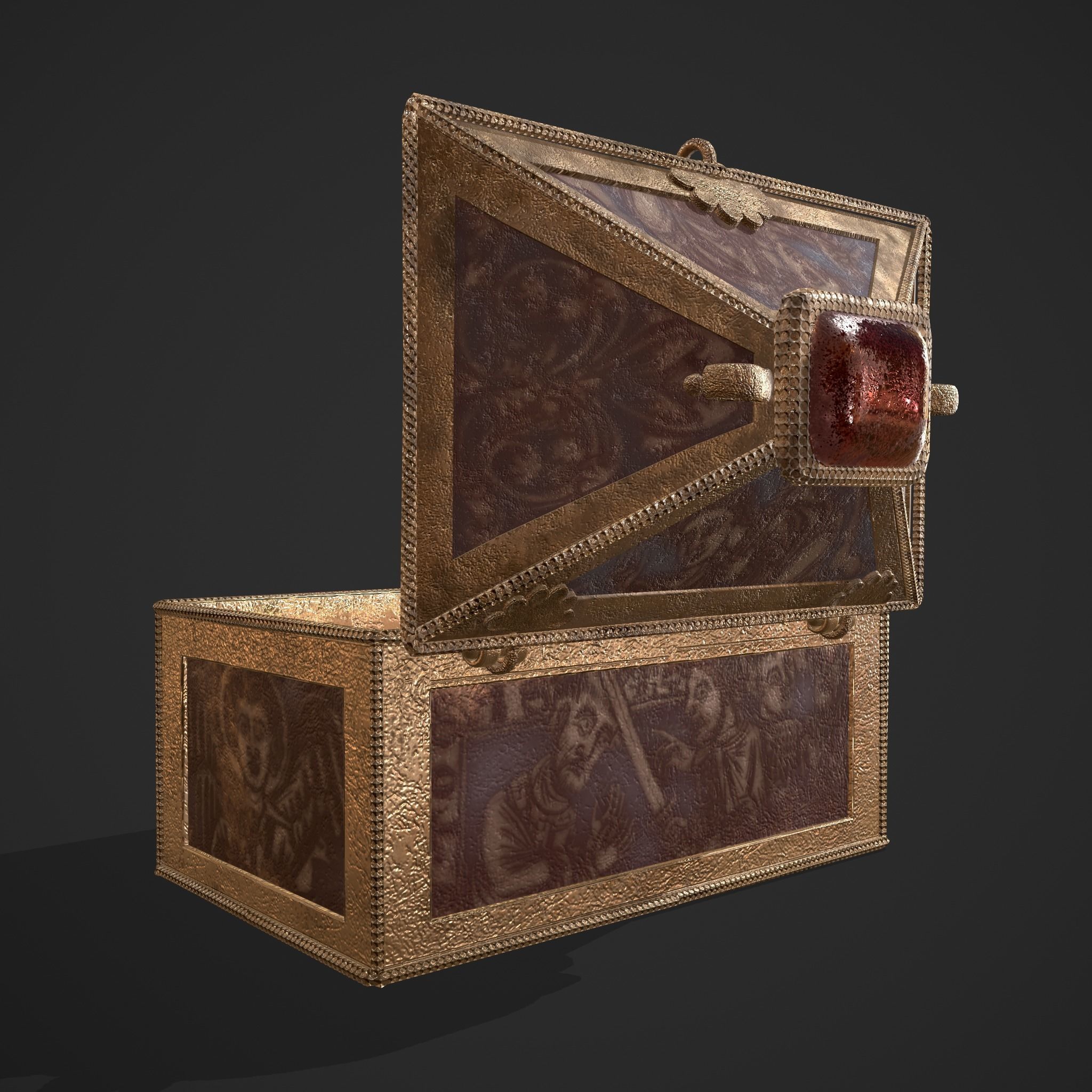 Medieval Charm Box  Low-poly 3D model_4