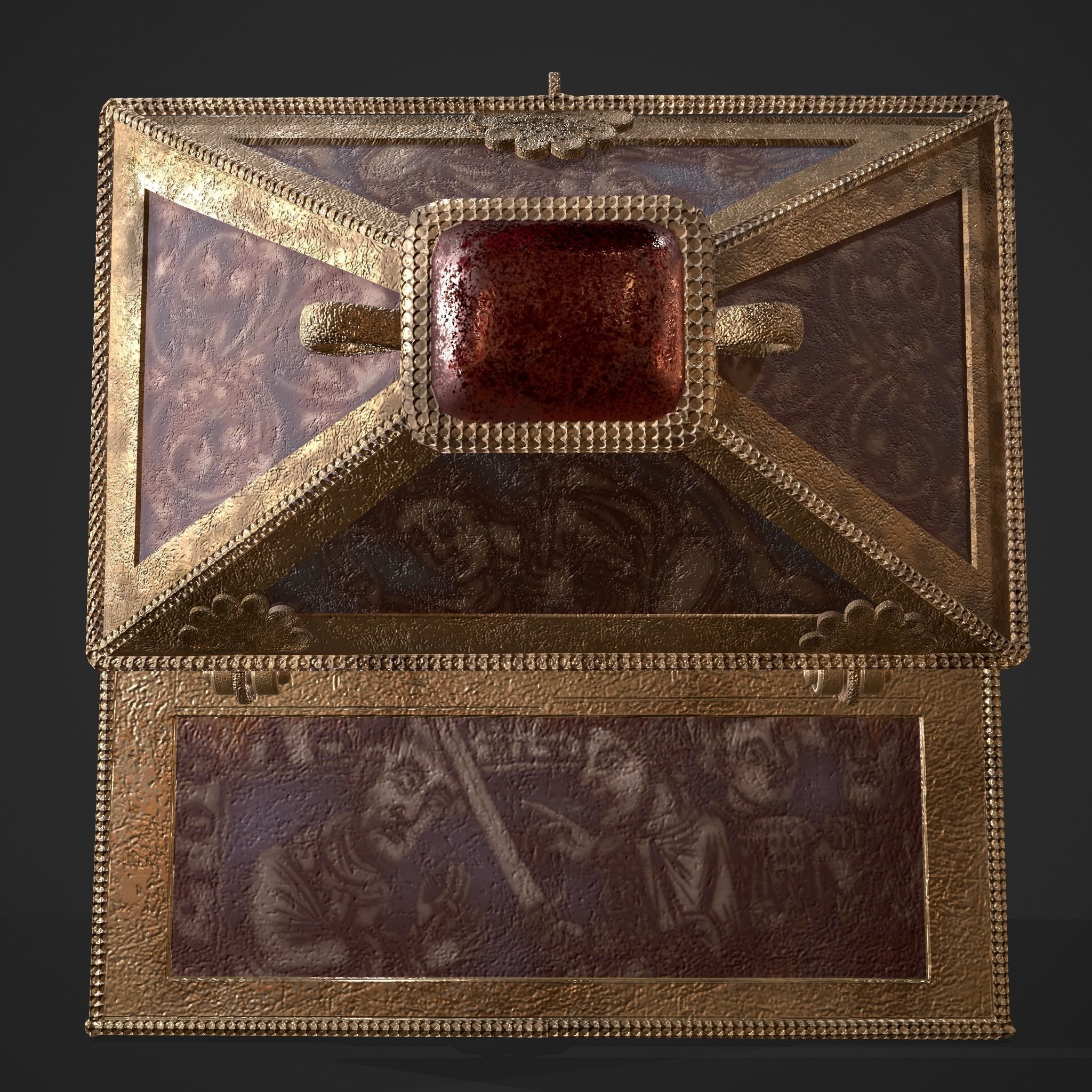 Medieval Charm Box  Low-poly 3D model_26