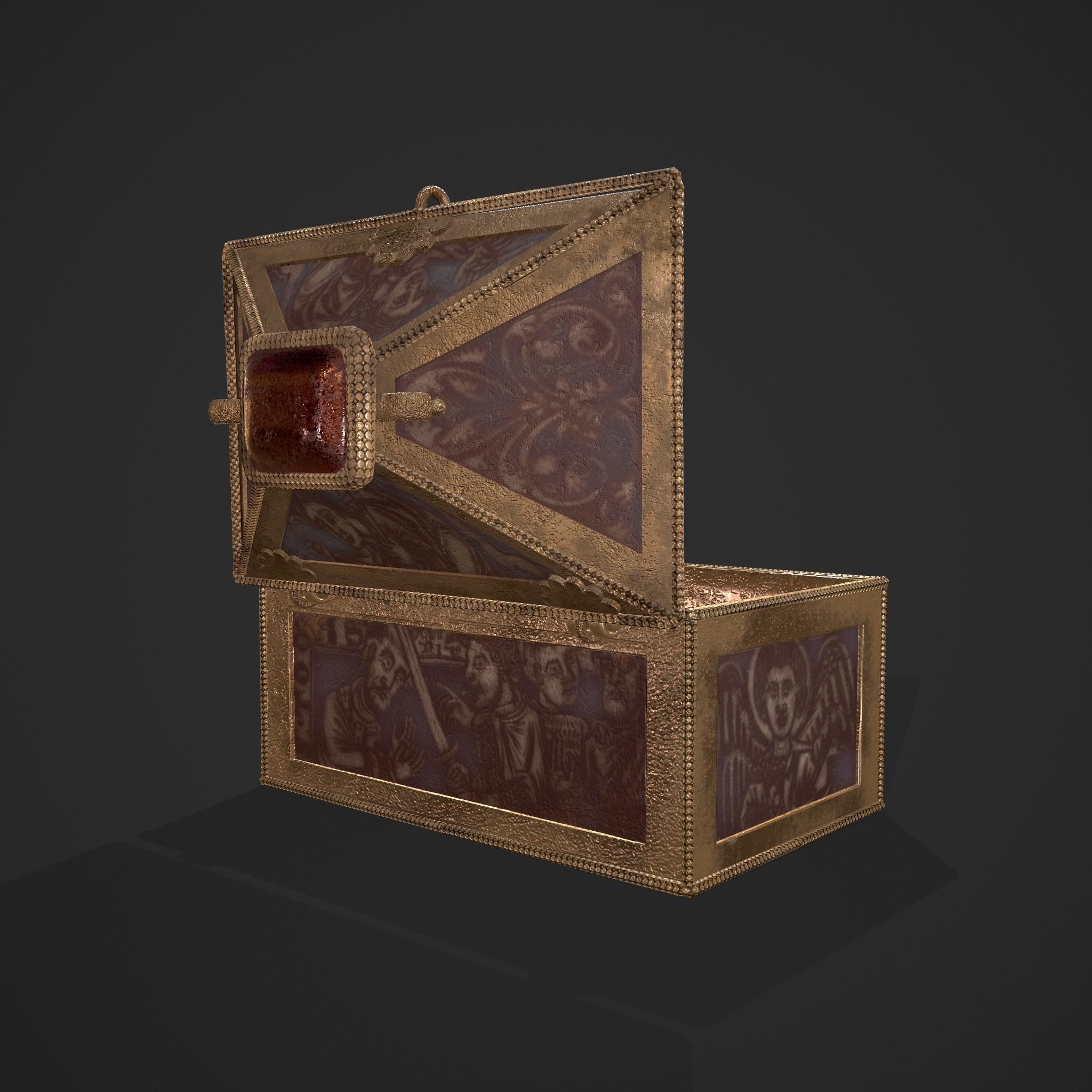 Medieval Charm Box  Low-poly 3D model_8