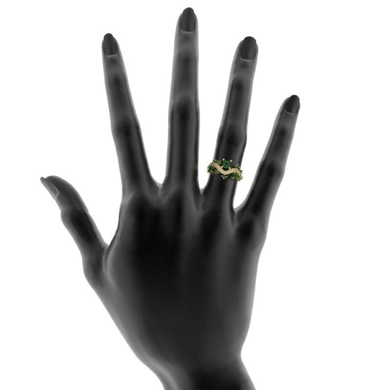 Ring wave and Princess - Jewelry 3D - AN-386 3D print model_4