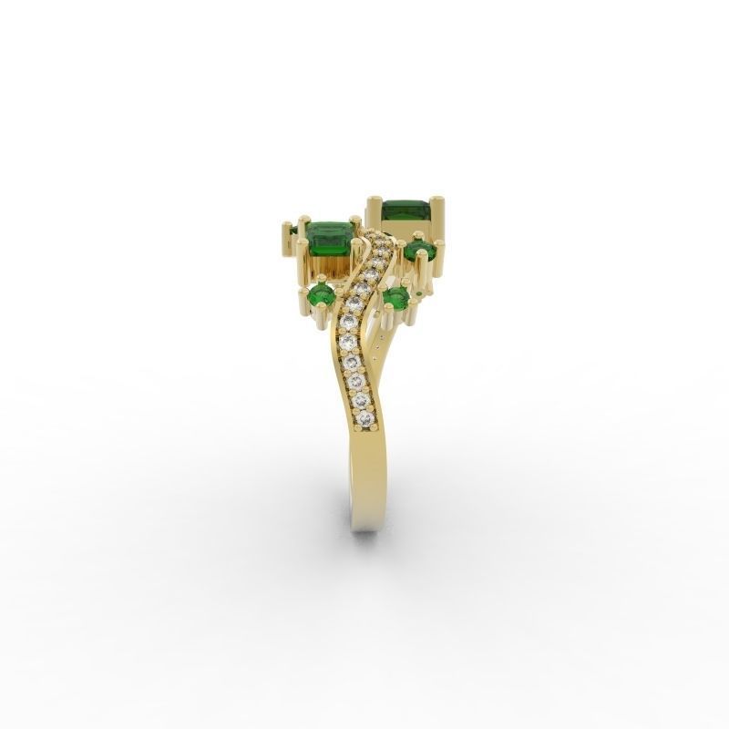 Ring wave and Princess - Jewelry 3D - AN-386 3D print model_10