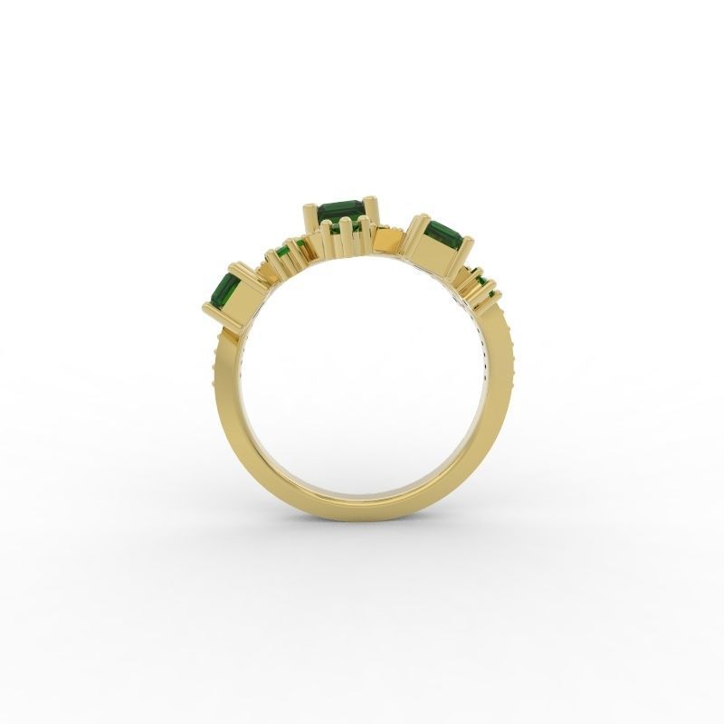 Ring wave and Princess - Jewelry 3D - AN-386 3D print model_8