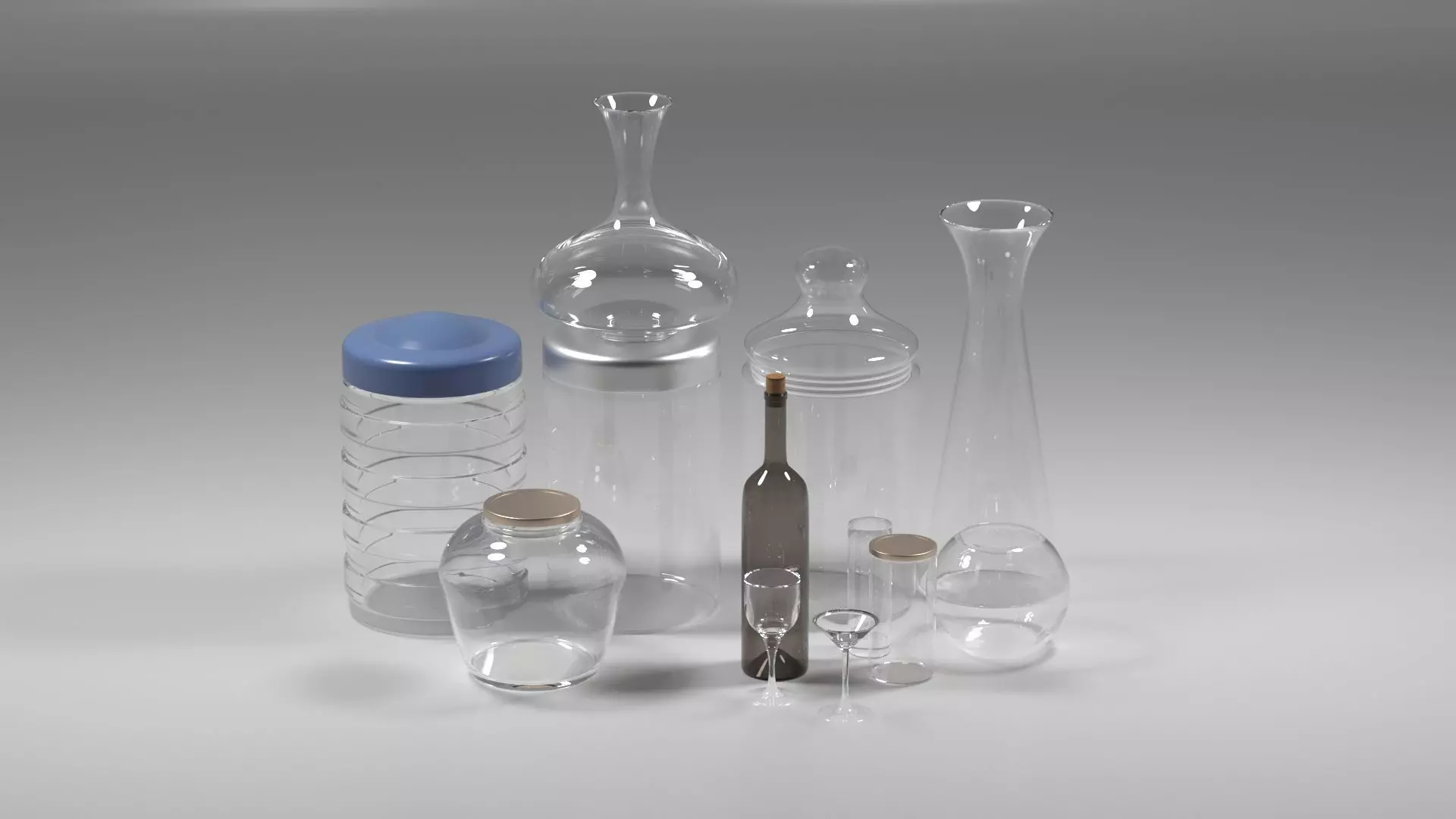 Pots and jars Collection v1 3D model_0