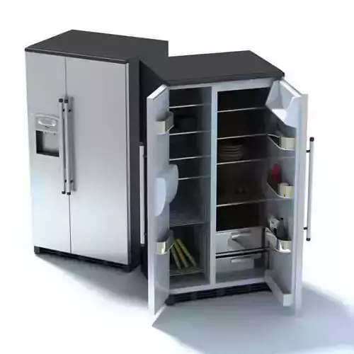 Grey Compact Refrigerator 3D model