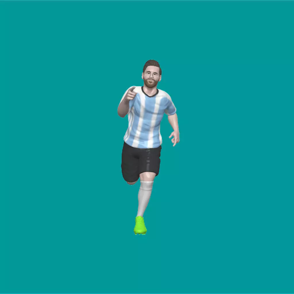 Messi argentina soccer player running 3D print model