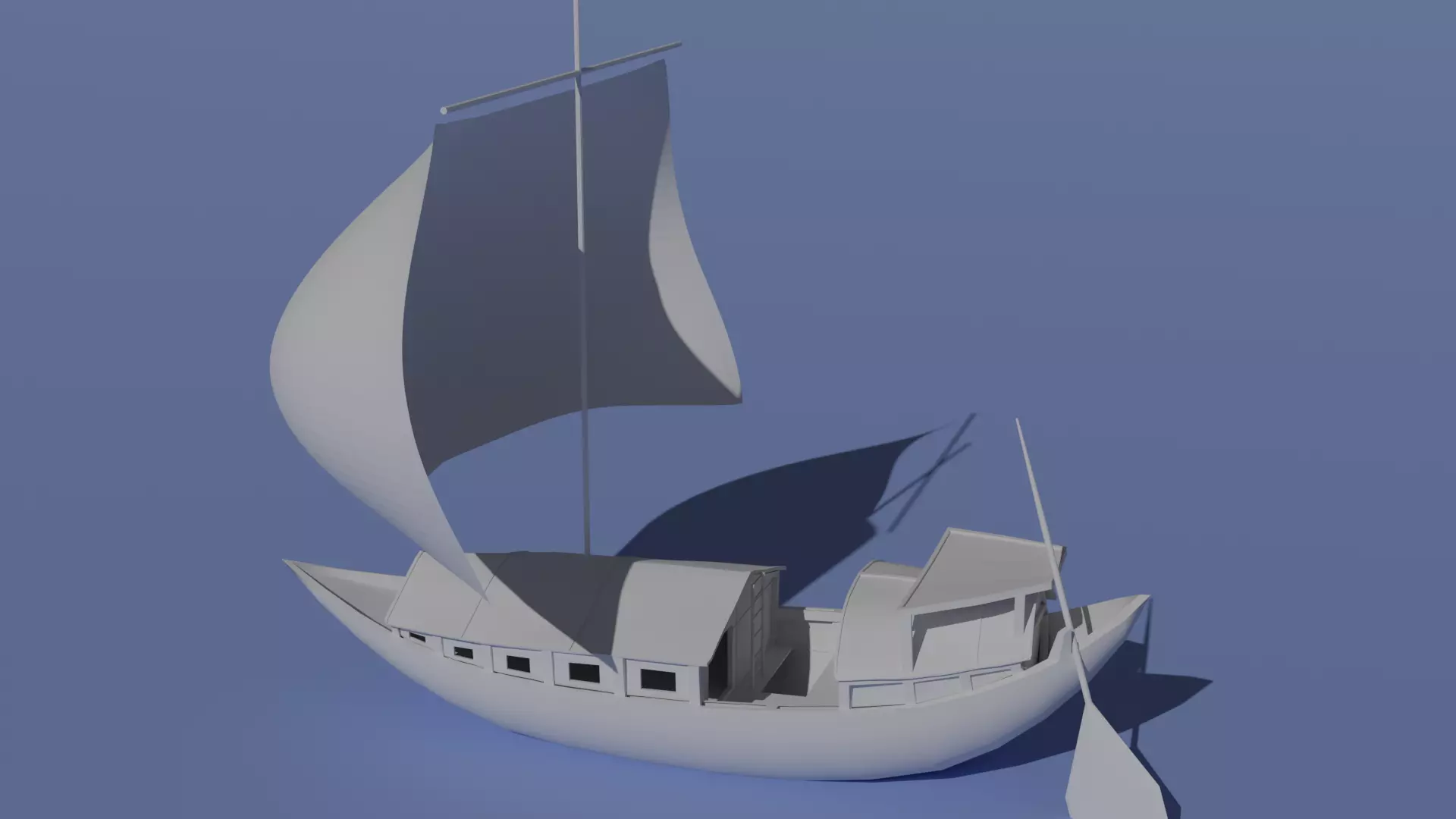 Paltai ancient houseboat of Bangladesh and India Free low-poly 3D model