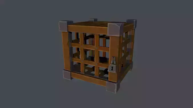 Cage Stylized Low-poly 3D model