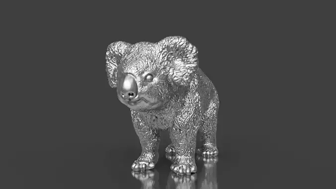 Silver Koala Sculpture STL