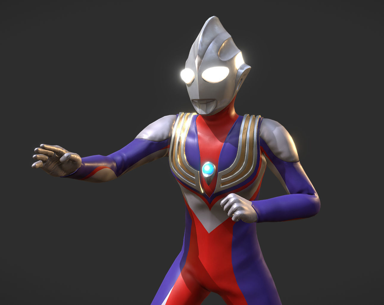 Ultraman Tiga 3d Model Low-poly 3D model_2