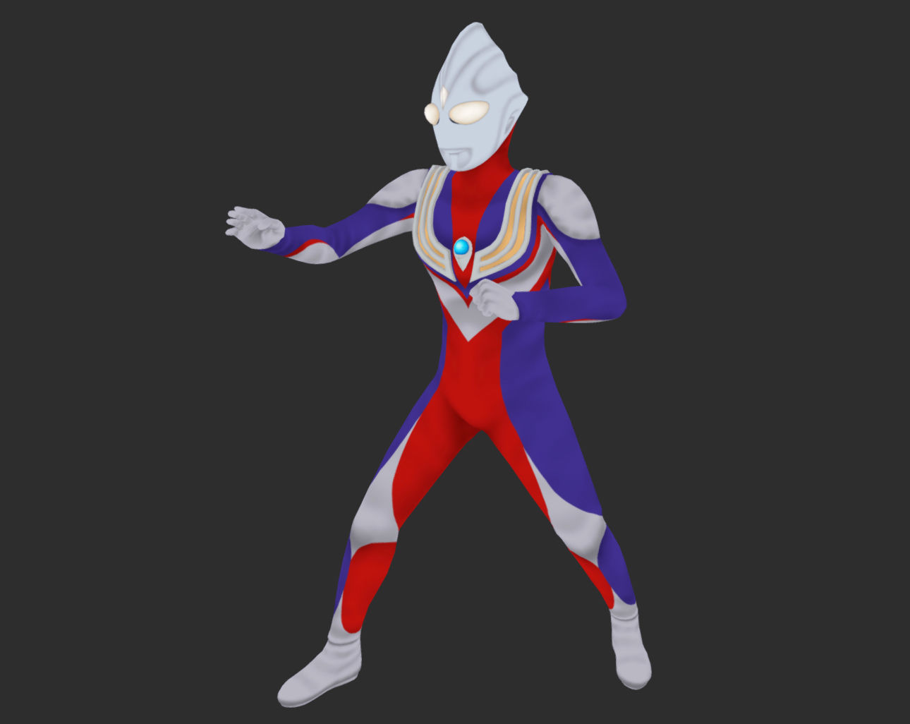 Ultraman Tiga 3d Model Low-poly 3D model_8