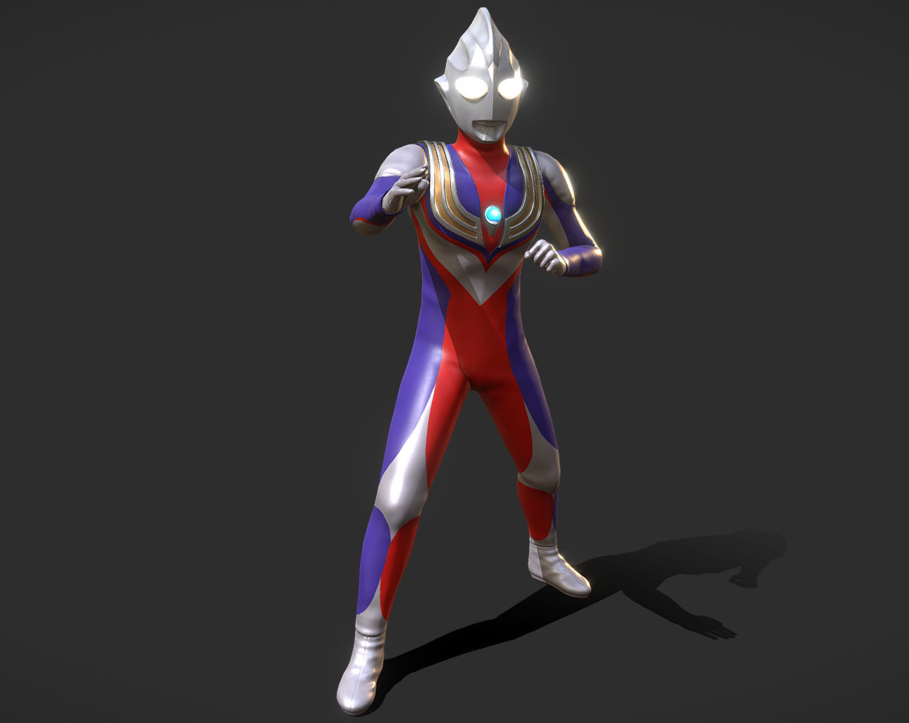 Ultraman Tiga 3d Model Low-poly 3D model_1