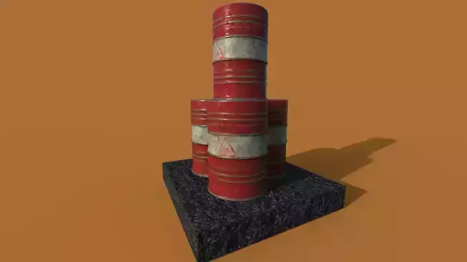 The barrel 3d model oil barrels