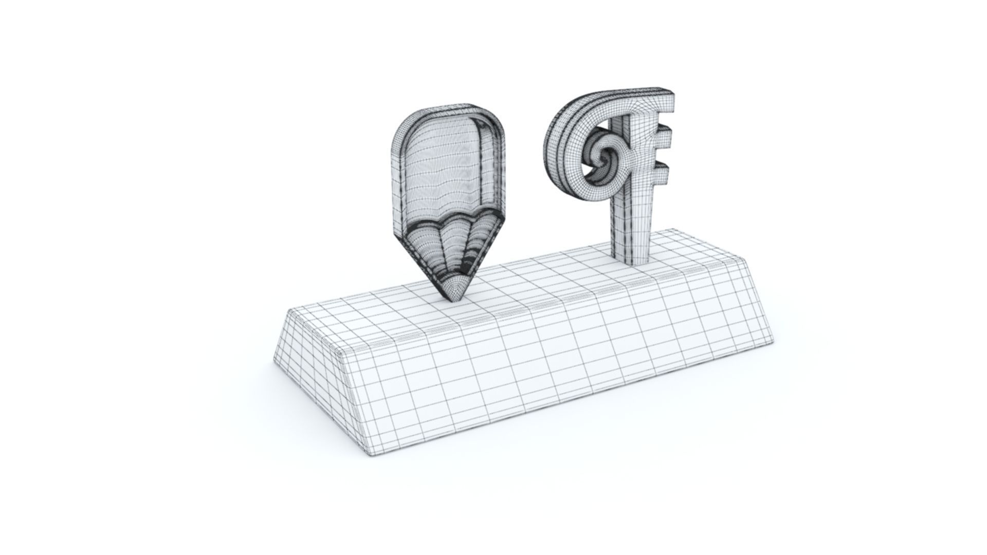 P for Pencil 3D print model_7