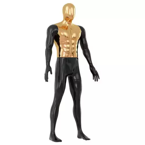 Abstract black mannequin with golden torso 132