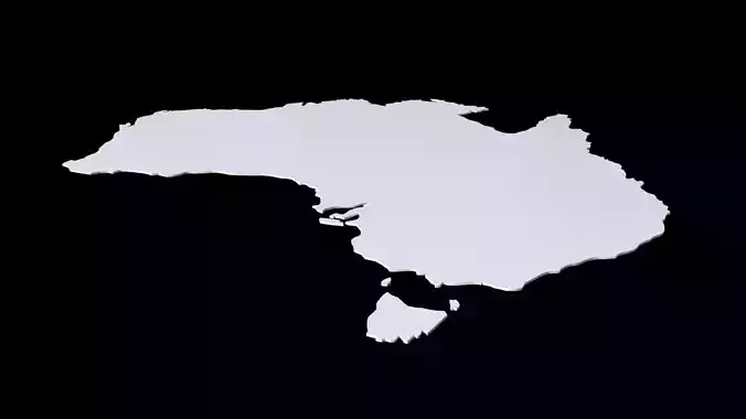 LowPoly Australia Map Low-poly 3D model
