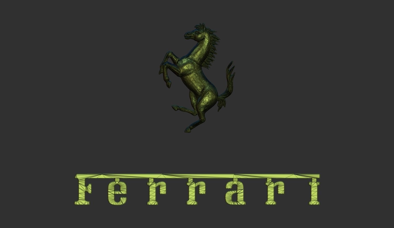 Ferrari Prancing Horse Logo Bas Relief for CNC 3D Print STL 3D print model_8