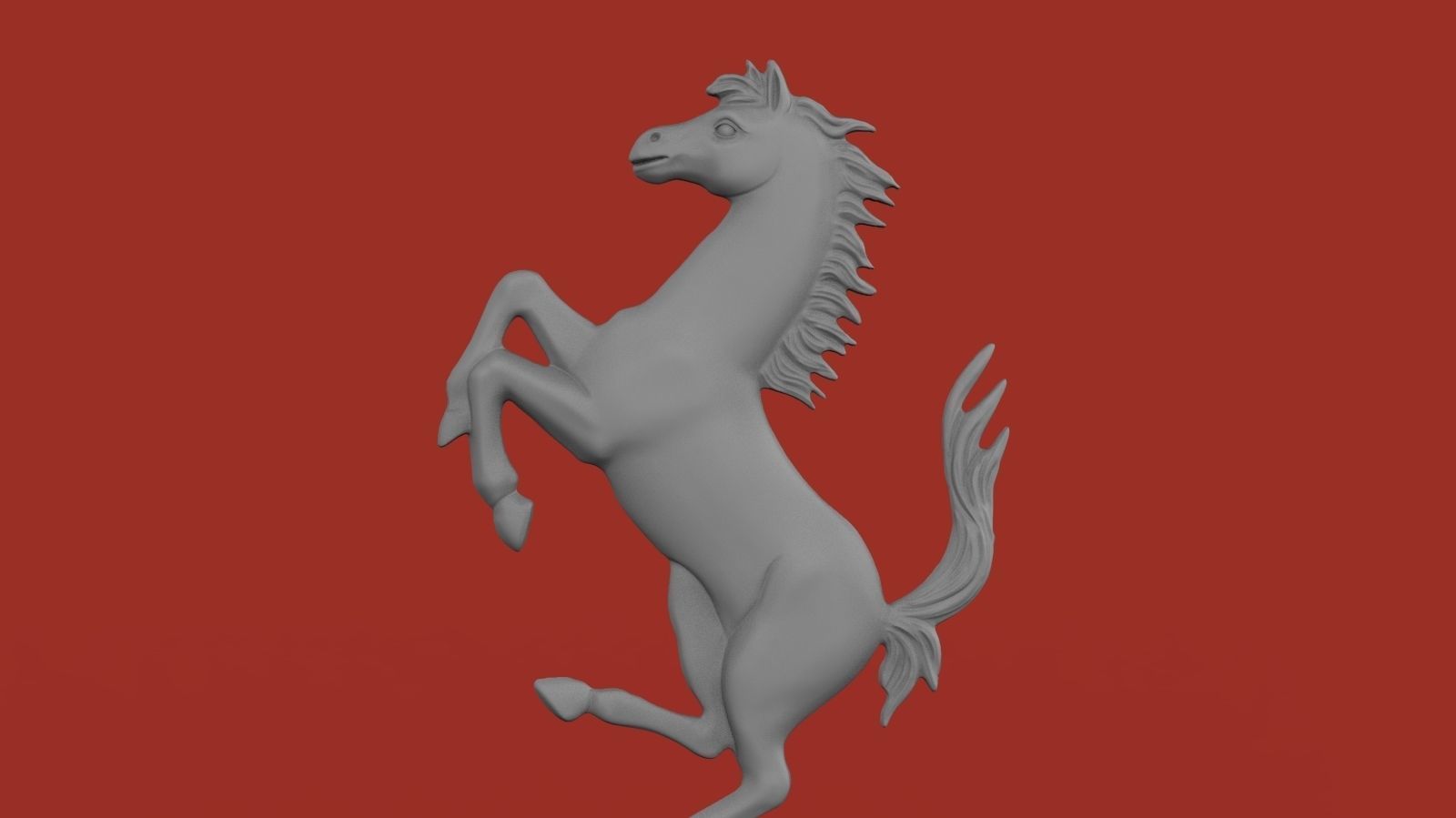 Ferrari Prancing Horse Logo Bas Relief for CNC 3D Print STL 3D print model_3