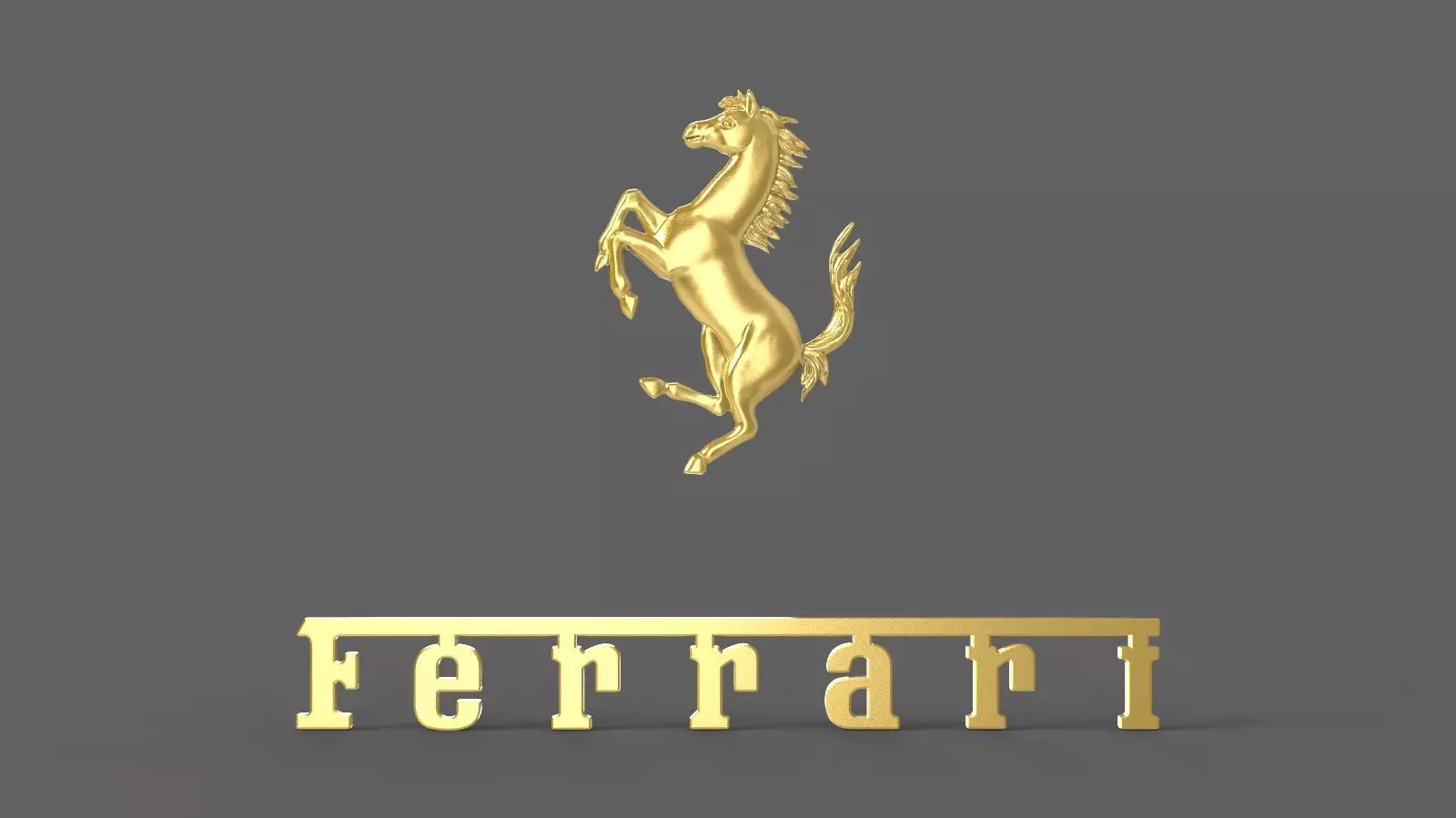 Ferrari Prancing Horse Logo Bas Relief for CNC 3D Print STL 3D print model_0