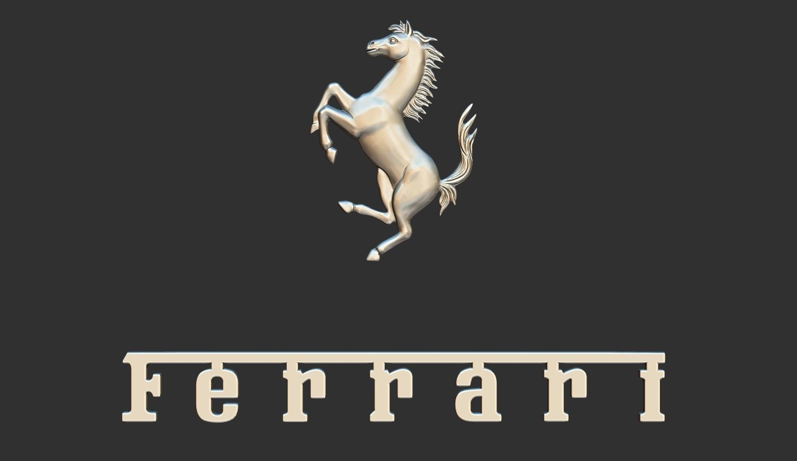 Ferrari Prancing Horse Logo Bas Relief for CNC 3D Print STL 3D print model_1