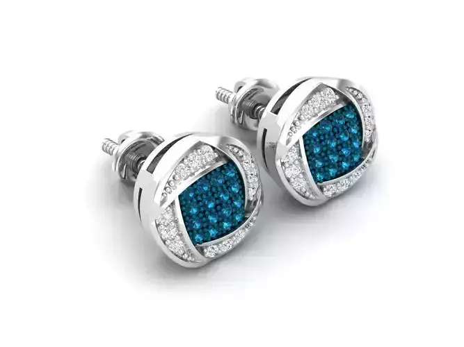 Diamond earrings for woman 3D print model
